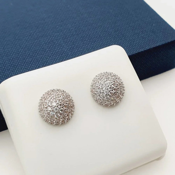 "925 Sterling Silver Plated CZ Earrings, EVBRS430 - Picture 3 of 9